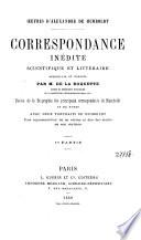 Correspondence inédite scientifique et littéraire