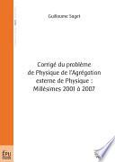 Corrigé du problème de physique de l'Agrégation externe de physique