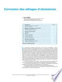 Corrosion des alliages d'aluminium