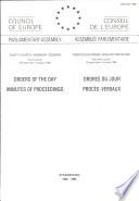 Council of Europe. Parliamentary Assembly - Orders of the Day, Minutes of Proceedings