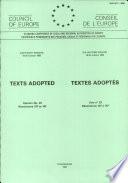 Council of Europe Texts Adopted