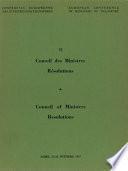 Council of Ministers Resolutions 1958