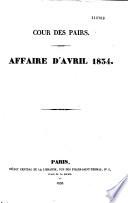 Cour des Pairs. Affaire d'avril 1834