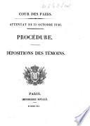 Cour des pairs. Attentat du 15 octobre 1840