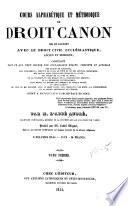 Cours alphabétique et méthodique de droit canon
