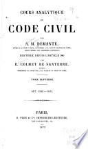 Cours analytique de Code civil