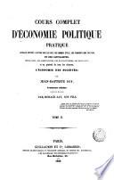 Cours complet d'Economie politique pratique, 2