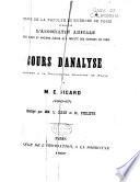 Cours d'analyse professé a la Faculté des sciences de Paris (1886-87)