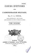 Cours d'études sur l'administration militaire
