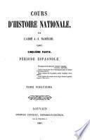 Cours d'histoire nationale
