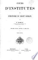 Cours d'Institutes et d'Histoire du Droit Romain