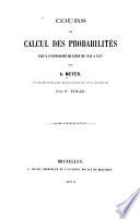 Cours de calcul des probabilités fait à l'Université de Liége de 1849 à 1857