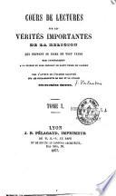 Cours de lectures sur les vérités importantes de la religion...