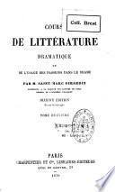 Cours de littérature dramatique...