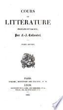 Cours de littérature profane et sacrée