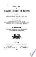 Cours de mécanique appliquée aux machines: Théorie générale des mécanismes