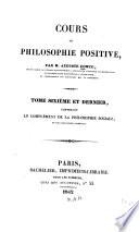 Cours de philosophie positive