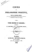 Cours de philosophie positive par Auguste Comte