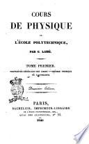 Cours de physique de l'ècole polytechnique par G. Lamé