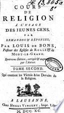 Cours de religion à l'usage des jeunes gens