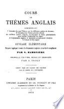 Cours de thèmes anglais comprenant ...