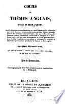 Cours de thèmes anglais, divisé en deux parties