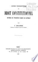 Cours élémentaire de droit constitutionnel matières du troisième examen de doctrat