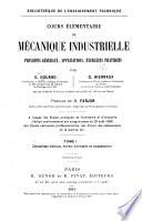 Cours élémentaire de mécanique industrielle