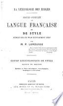 cours lexicologique de style