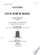 Coutumes diverses et turbes relatives aux coutumes de Bruxelles
