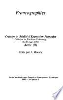Création et réalité d'expression française