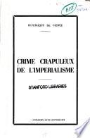 Crime crapuleux de l'impérialisme