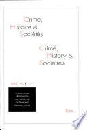 Crime, Histoire et Sociétés, 2002/1