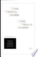 Crime, Histoire et Sociétés, 2008/1