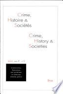 Crime, histoire et sociétés