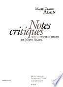 Critical notes on the organ works of Jehan Alain