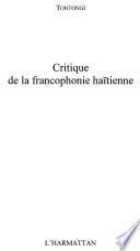 Critique de la francophonie haïtienne
