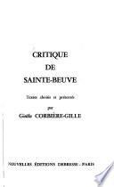 Critique de Sainte-Beuve