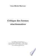 Critique des formes réactionnaires