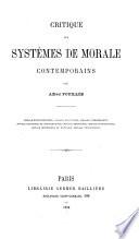 Critique des systèmes de morale contemporains