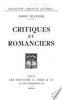 Critiques et romanciers