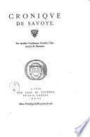 Cronique de Savoye