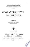 Croyances, rites, institutions