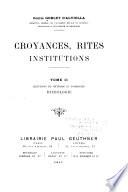 Croyances, rites, institutions