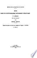 Cryptographie, ou, Pages sur le développement de l'alphabet en Egypte ancienne: E. Drioton
