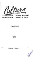 Culture, revue trimestrielle, sciences religieuses et sciences profanes au Canada