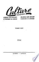 Culture, revue trimestrielle, sciences religieuses et sciences profanes au Canada