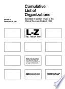 Cumulative List of Organizations Described in Section 170 (c) of the Internal Revenue Code of 1986