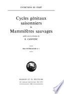 Cycles génitaux saisonniers de mammifères sauvages