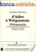 D'Adler à Wittgenstein : bibliographie
